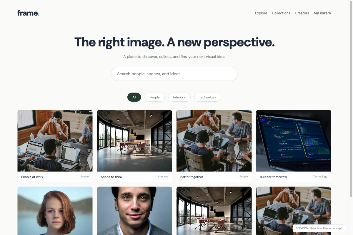 Frame — sample software interface